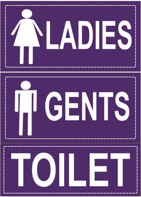 GOODPRINTZONE Toilet Sign Board Print On 5mm Thick Sunboard Pack fo 1 Set Emergency Sign