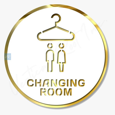 Feeling Well Changing Room Office white gold Sign Self-Adhesive Emergency Sign(Reflective Sign)