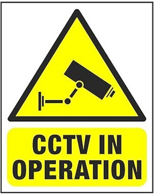 Mojopix CCTV in Operation Safety Warning Print On 5mm Thick Sunboard 9X12 Inch Emergency Sign(Reflective Sign)