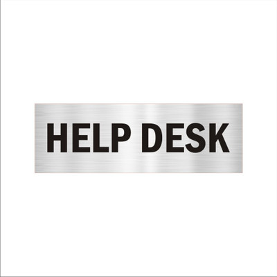 Mindcraftz Help desk Acrylic Signboard 12 x 4 inches Medium Size Silver Black Color Emergency Sign(Reflective Sign)