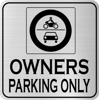 Klowage OWNERS PARKING ONLY Square Silver & Black Acrylic Engraving Emergency Sign Emergency Sign(Reflective Sign)
