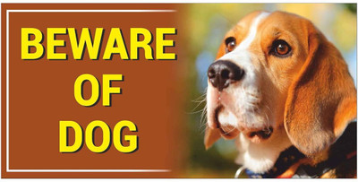 Buzzhub Buzzhub Beware of Dog Board – Dog Alert Sign for Home/Gate/Society – 12 x 6 Inch Emergency Sign