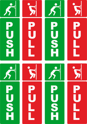 Happy Customise Door Push Pull Sign Adhesive Sticker Set Of 4 Emergency Sign