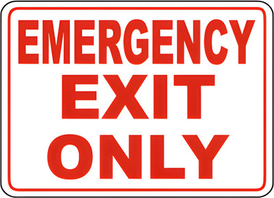 Garuda Sign Emergency Exit Only Emergency Sign