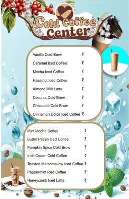 voorkoms Cold Coffee Centre Sign Board For Cafe, Carts, Hotel Sign Board 12x18 Inches Emergency Sign