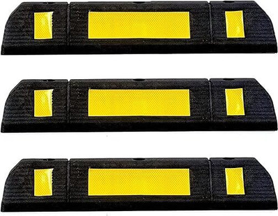 Ladwa 500mm Rubberised Car Wheel Parking Stopper for Garage Floor Emergency Sign(Reflective Sign)