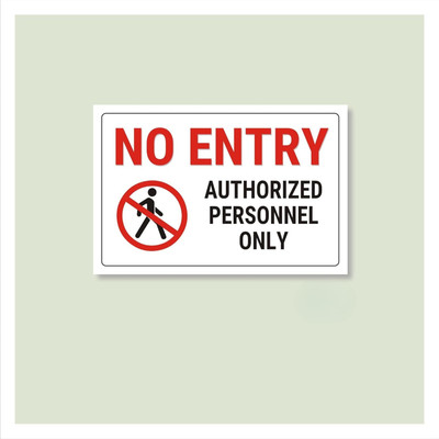 Mojopix No Entry Authorized personnel only Warning Sign board 12 x 9 Inch Emergency Sign(Reflective Sign)
