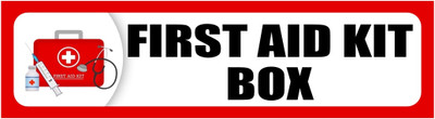 Ordershock First Aid Box Sign Board Sun Board For Hospital, House, Mall, 8x2 Inches Emergency Sign