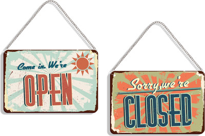 DELWOR We're Open, Sorry, We're Closed Emergency Sign