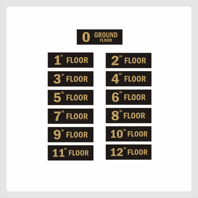 Mindcraftz Twelve Floor Lifts Lobby Stair case Red color Pack of 13 Emergency Sign