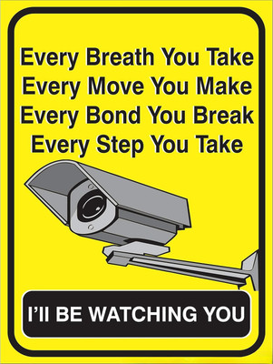 Mojopix CCTV Surveillance Emergency Sign Print On 5mm Thick–9x12 inch Sunboard Emergency Sign(Reflective Sign)