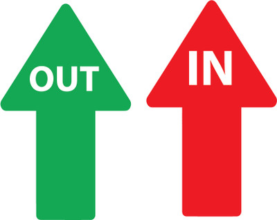 VVWV OUT IN SIGN STICKER FOR HOSPITAL, BANK,RESTAURENT Emergency Sign