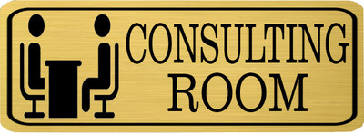 Klowage CONSULTING ROOM High Grate Gold Colour Acrylic Sign Board Emergency Sign(Reflective Sign)