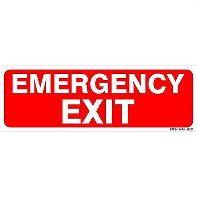 Mojopix Emergency Exit Sign Board – 12x4 Inch, 5mm for Office & Hospital Emergency Sign(Reflective Sign)