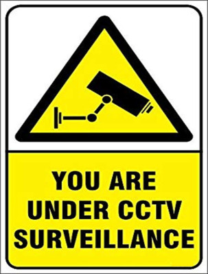 Clear Design You Are Under CCTV, CCTV Sign Board 8”x 6” inch 4mm PVC + High Quality Eco Print and matt Laminated (for Indoor and Outdoor) use Purposes Emergency Sign Clear Design You Are Under CCTV, CCTV Sign Board 8”x 6” inch 4mm PVC + High Quality Eco Print and matt Laminated (for Indoor and Outdoor) use Purposes Emergency Sign