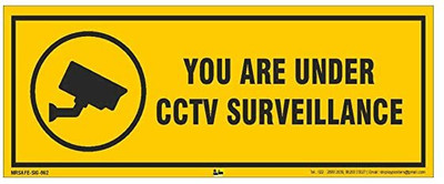 creationNdecore SINFLE CCTV CAMERA STICKER Emergency Sign(Reflective Sign)