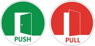 VVWV PUSH PULL SIGN STICKER FOR HOSPITAL, BANK,RESTAURENT Emergency Sign