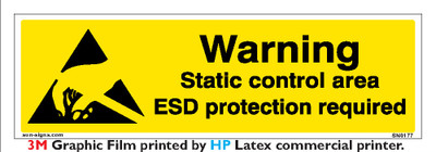 SUNSIGNS Warning Static Control Area Esd Protection Required Signages, Size 300X100MM Emergency Sign