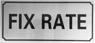 KRAFTMASTERS 'Fixed Rate' Self Adhesive Stainless Steel Metal Signage Board Large - Silver Emergency Sign(Reflective Sign)