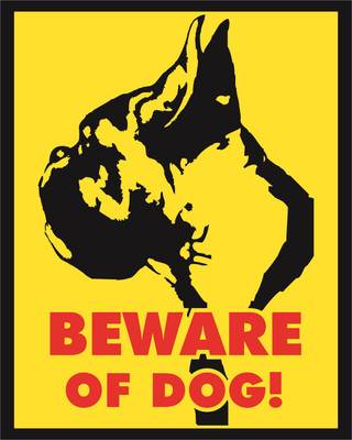 RKDECOR Beware of The Dog Safety Warning Sign Board For Home office (Size 10x8 Inch) D14 Emergency Sign