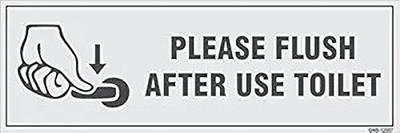 JD Multi Please flush after use Toilet Emergency Sign