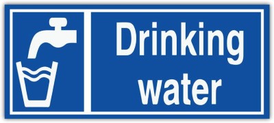 VVWV DRINKING WATER SIGN STICKER FOR HOSPITAL, BANK,RESTAURENT Emergency Sign