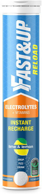 FAST&UP Reload (Electrolytes) for Energy & Hydration Sports Drink, Lime&Lemon, 20 Tablets Hydration Drink(20, Lime & Lemon Flavored)