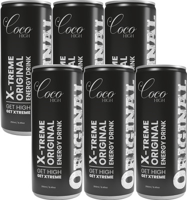 COCOHIGH Energy Drink, 250 ml, Pack of 6 Energy Drink(6x250 ml, NATURAL AND NATURE IDENTICAL FLAVOURING SUBSTANCES Flavored)