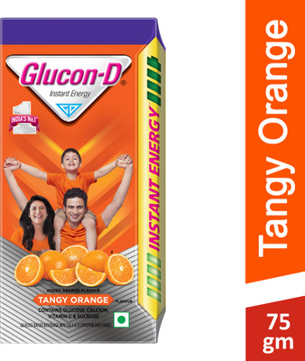 GLUCON-D Tangy Orange Glucose Energy Drink(75 g, Tangy Orange Flavored)