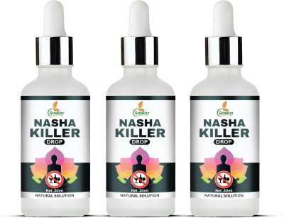 grinbizz Nasha Killer Drop For Quit Addiction-Help To Stop Alcohol , Smoking & Tabaco(3 x 30 ml)