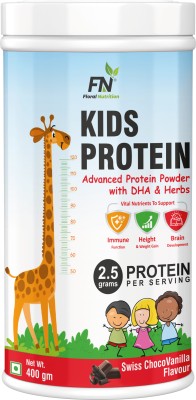Floral Nutrition Kids Protein Powder with DHA,Vitamin-D for Growth,Immunity, Active & Strong Kid Nutrition Drink(400 g, Choco vanilla Flavored)