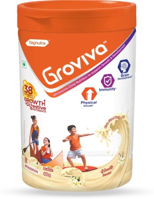 Signutra Groviva Child Nutrition Supplement Jar - 400g (Vanilla) Protein Blends(400 g, Vanilla)