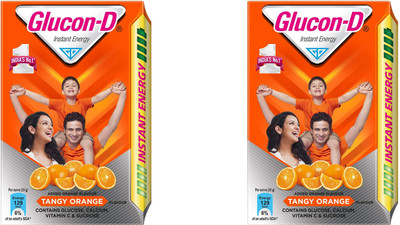 GLUCON-D Instant Energy Tangy Orange Health Drink (Pack of 2) Energy Drink(2x450 g, Tangy Orange Flavored)