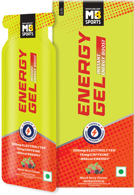 MUSCLEBLAZE Sports Energy Gel for Instant Energy Boost Energy Drink(5x35 g, Mixed Berry Flavored)