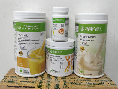 Herbalife Nutrition WEIGHT LOSS FORMULA 1 MANGO SHAKE SHAKEMATE PROTEIN POWDER 200GM AFRESH LEMON Protein Shake(0.7 g, mango shake, afresh lemon, shakemate, protein powder 200gm)