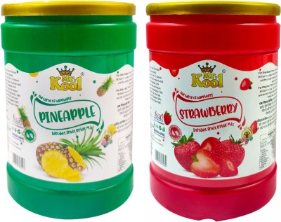 Mr.Kool Instant Drink Powder Pineapple, Strawberry 500 Gm X 2 Pack, Provides Energy Energy Drink(2x0.5 kg, Pineapple, Strawberry Flavored)