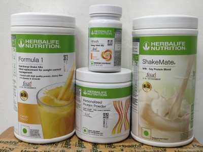 Herbalife Nutrition WEIGHT LOSS FORMULA 1 MANGO SHAKE SHAKEMATE PROTEIN POWDER 200GM AFRESH PEACH Nutrition Bars(0.7 g, mango shake, afresh peach, shakemate, protein powder 200gm)