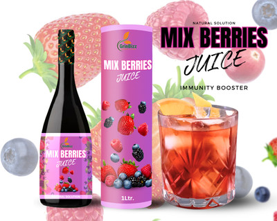 grinbizz Mix Berries Juice Boosts Metabolism/Build Immunity Juice/Energy Gainer Juice Energy Drink(1000 ml, Berries Flavored)