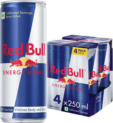 Red Bull Plain Flavored Energy Drink(4x250 ml, Plain Flavored)