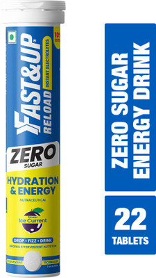 FAST&UP Reload Zero - Zero Sugar | 2X Faster Energy & Hydration | 5 Vital Electrolytes Energy Drink(20 Tablets, Ice Current Flavored)