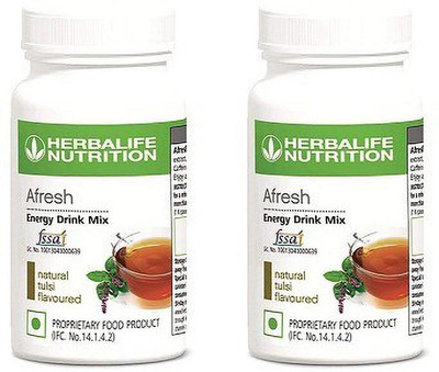 HERBALIFE Afresh Energy Drink - Tulsi Flavor 2 PCS Combo Pack Energy Drink(2x50 g, Tulsi Flavored)