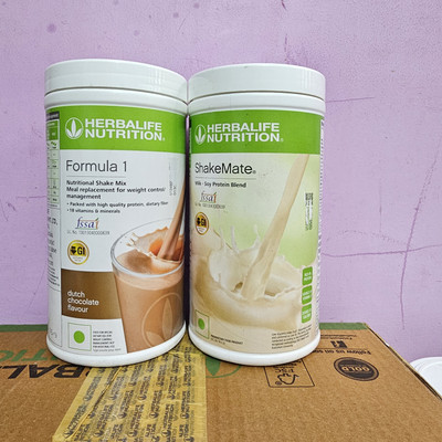 HERBALIFE FORMULA-1 CHOCOLATE SHAKE-MIX 500GM & SHAKEMATE 500GM WEIGHT LOSS Herbal Tea Tin(2 x 0.5 kg)