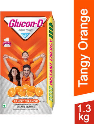 GLUCON-D Glucose Powder, Energy Drink(1.3 kg, Tangy Orange Flavored)