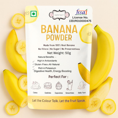 Confect Banana Powder | Fruit Powder for Juices, Tea & DIY Recipes | Vegan & Gluten-Free Nutrition Drink(50 g, Banana Flavored)