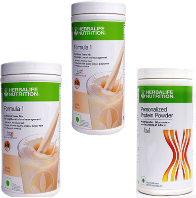 HERBALIFE FORMULA1 SHAKE VANILLA COMBO PACK OF TWO PIECES WITH PROTIEN POWDER 400G Nutrition Drink(3x0.47 kg, VANILLA Flavored)