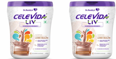 CELEVIDA Dr.Reddy’s Liv | Nutrition Drink for liver health | Chocolate Flavour- 400g Nutrition Drink(2x200 g, Chocolate Flavored)