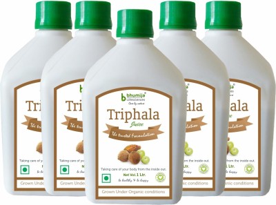 Bhumija Lifesciences Triphala (Amla, Baheda & Harad) Juice (Sugar Free) Energy Drink(5x1 L, Unflavoured Flavored)