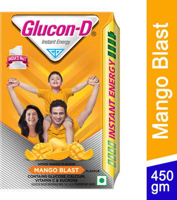 GLUCON-D Mango Blast , Glucose - Powder Energy Drink(450 g, Mango Blast Flavored)