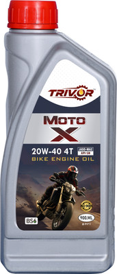 trivor MotoX 20W40 900ML MOTO X 20W-40 4T Protection with BS6 Technology for Bikes|API SN & JASO MA2 High Performance Engine Oil(900 ml, Pack of 1)