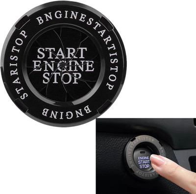 Znee Smart Black Car Start Cover Crystal Button Decoration Interior Protective Cover Ring Engine Start/Stop Button